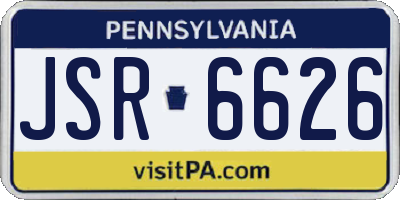 PA license plate JSR6626