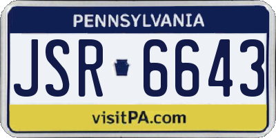 PA license plate JSR6643