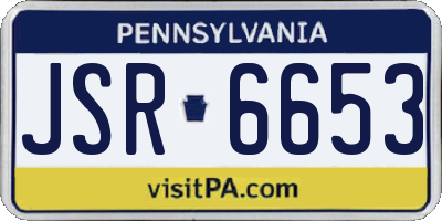 PA license plate JSR6653