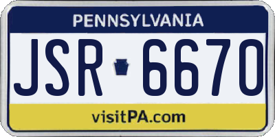 PA license plate JSR6670