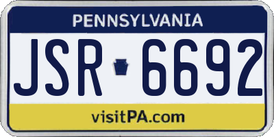 PA license plate JSR6692