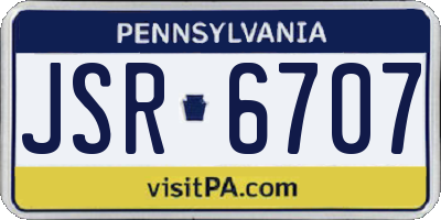 PA license plate JSR6707