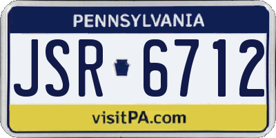 PA license plate JSR6712