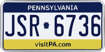 PA license plate JSR6736