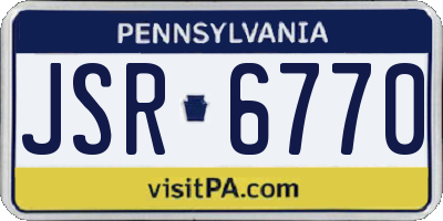 PA license plate JSR6770
