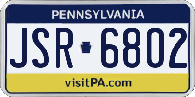 PA license plate JSR6802