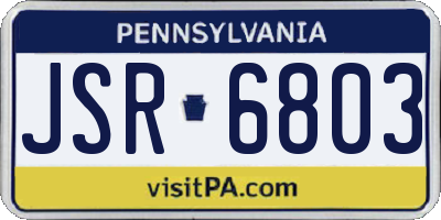 PA license plate JSR6803