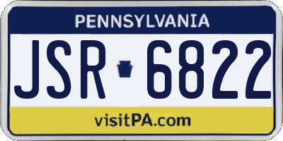PA license plate JSR6822