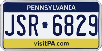 PA license plate JSR6829