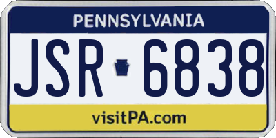 PA license plate JSR6838