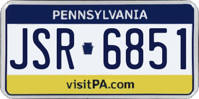 PA license plate JSR6851