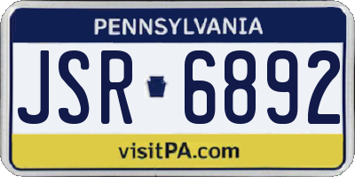 PA license plate JSR6892