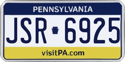 PA license plate JSR6925