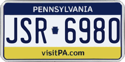 PA license plate JSR6980