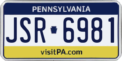 PA license plate JSR6981