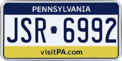 PA license plate JSR6992