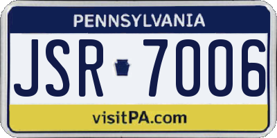 PA license plate JSR7006