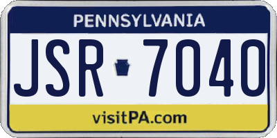 PA license plate JSR7040