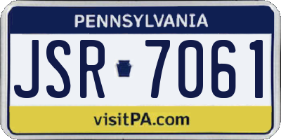 PA license plate JSR7061