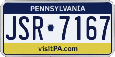 PA license plate JSR7167