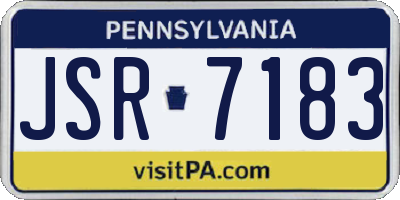 PA license plate JSR7183