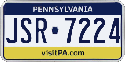 PA license plate JSR7224