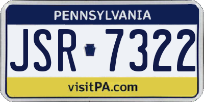 PA license plate JSR7322
