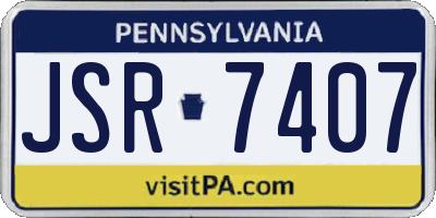 PA license plate JSR7407
