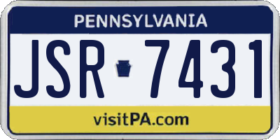 PA license plate JSR7431