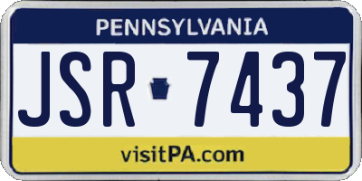 PA license plate JSR7437