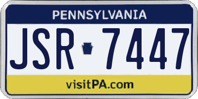 PA license plate JSR7447