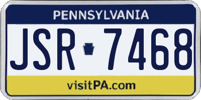 PA license plate JSR7468
