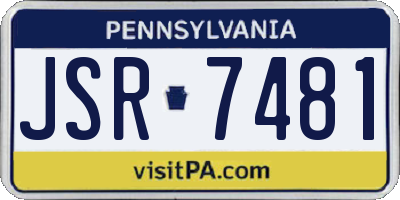PA license plate JSR7481