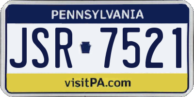 PA license plate JSR7521