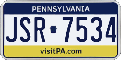 PA license plate JSR7534