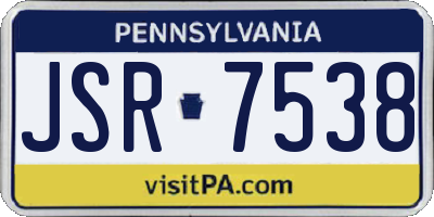 PA license plate JSR7538