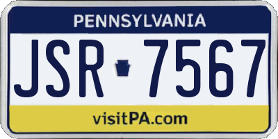 PA license plate JSR7567