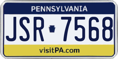 PA license plate JSR7568