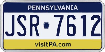 PA license plate JSR7612