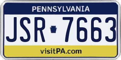 PA license plate JSR7663