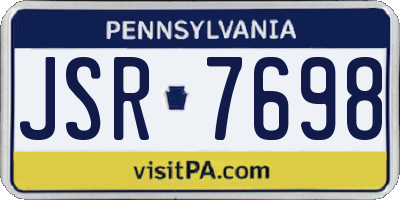 PA license plate JSR7698