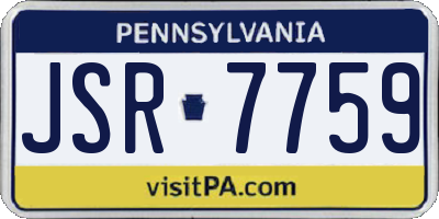 PA license plate JSR7759