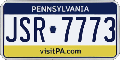PA license plate JSR7773