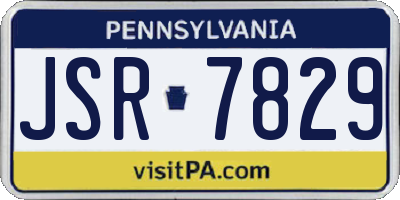 PA license plate JSR7829