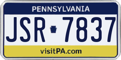 PA license plate JSR7837