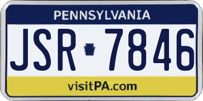 PA license plate JSR7846