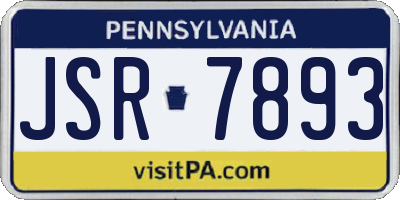 PA license plate JSR7893