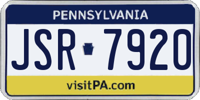 PA license plate JSR7920