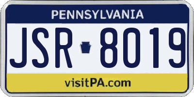 PA license plate JSR8019