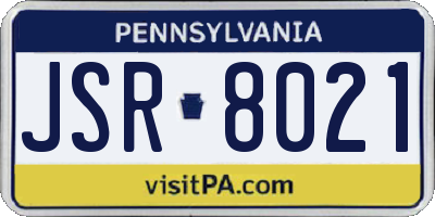 PA license plate JSR8021